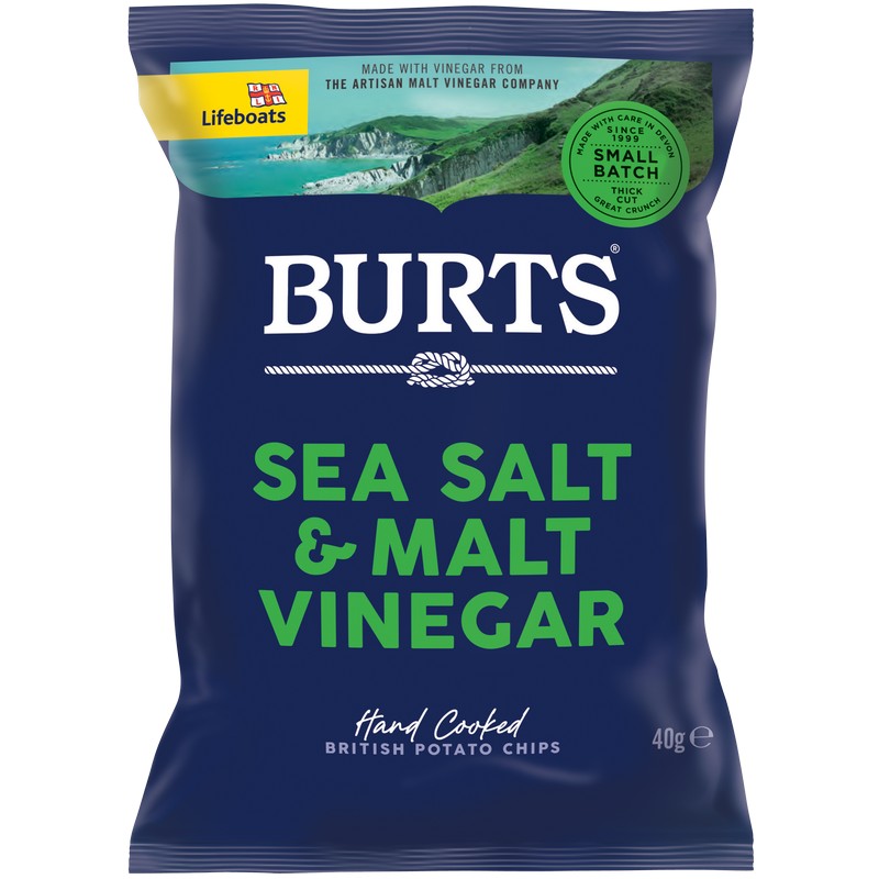 Burts Chips Sea Salt & Malt Vinegar 40g