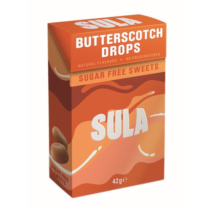 Sula Sugar Free Butterscotch Drops Carton 42g