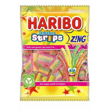 Haribo Rainbow Strips Zing Bag 130g