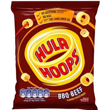 Hula Hoops BBQ Beef 34g