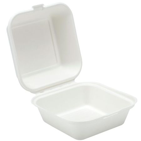 Bagasse Compostable Sugar Cane Burger Box 6"