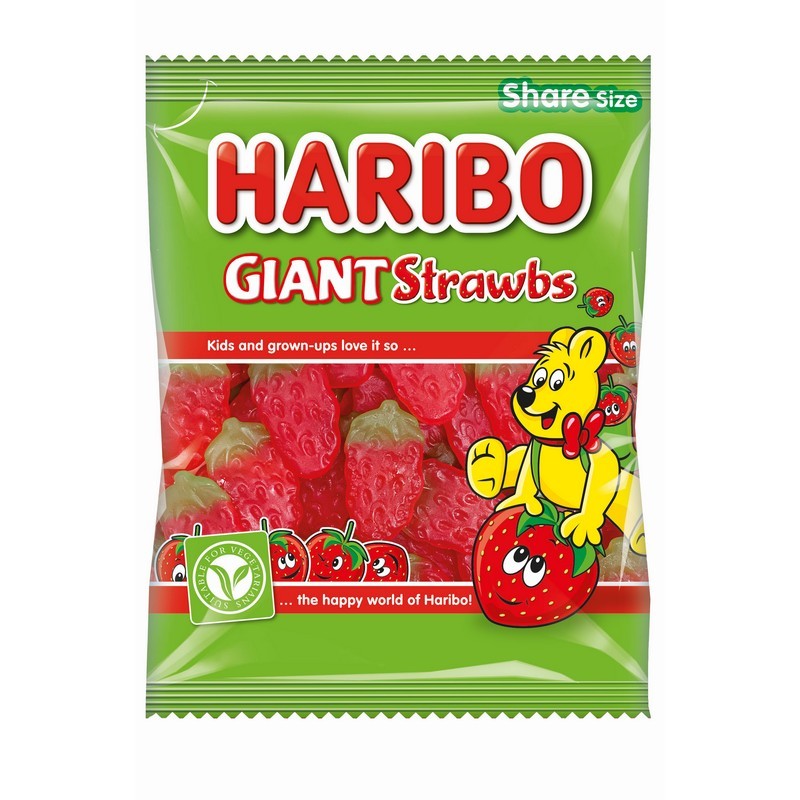 Haribo Giant Strawbs Bag 160g