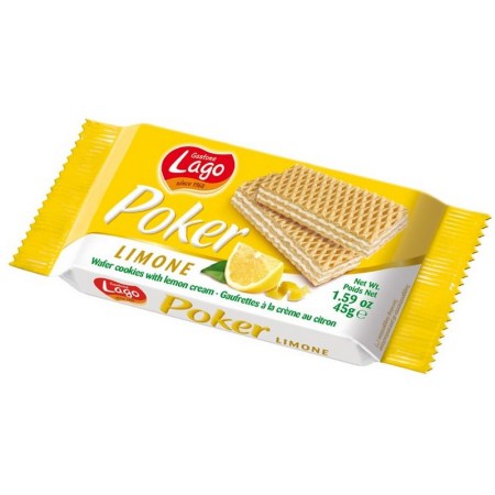 Lago Poker Wafers Lemon Cream 45g