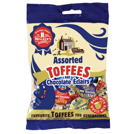 Walkers Nonsuch Assorted Toffees & Choc Eclairs Bag 150g