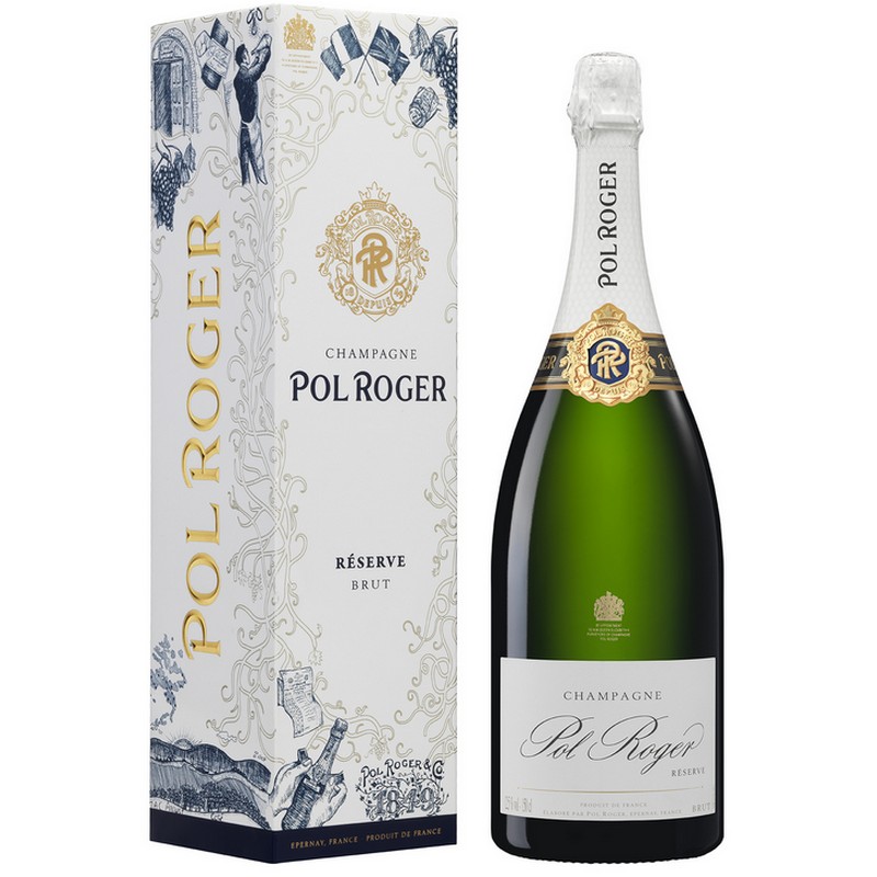 Pol Roger White Foil Brut Reserve Champagne MAGNUM