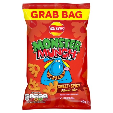 Walkers Monster Munch Sweet & Spicy Flamin Hot Grab Bag 40g
