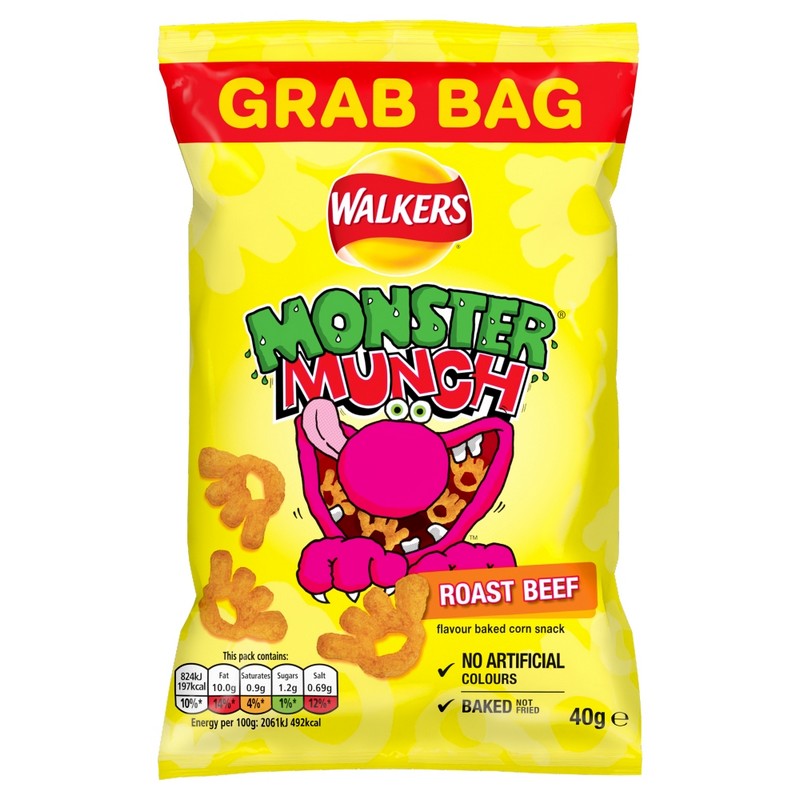 Walkers Monster Munch Roast Beef Grab Bag 40g