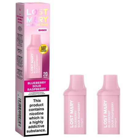 2 Pod Refill Pack Lost Mary BM600 Blueberry Sour Raspberry
