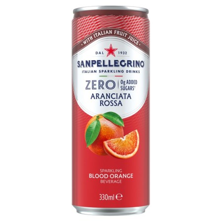 San Pellegrino Zero Sparkling Blood Orange Can 330ml