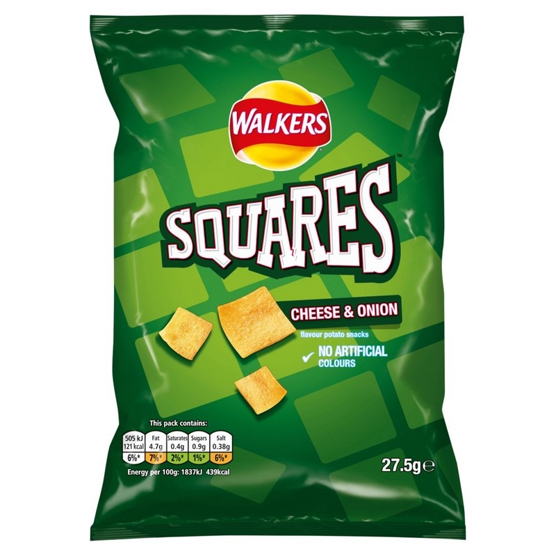 Walkers Squares Cheese & Onion 27.5g