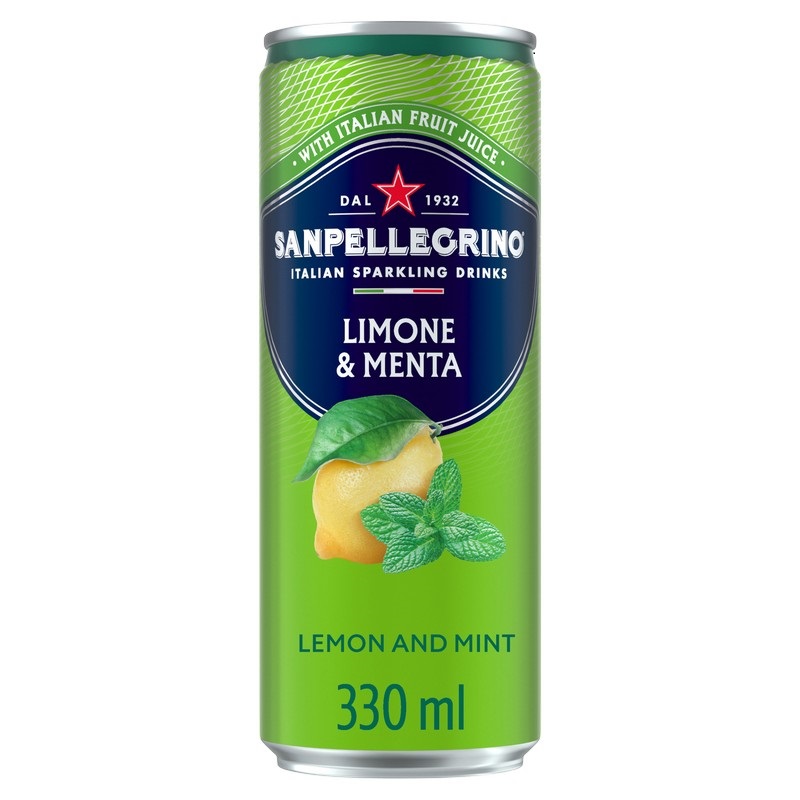 San Pellegrino Sparkling Lemon & Mint Can 330ml