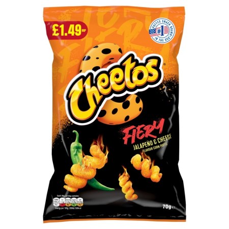 ^*Cheetos Twisted Fiery Jalapeno & Cheese 70g £1.49***