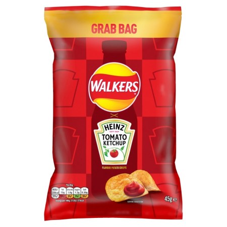 Walkers Crisps Grab Bag Heinz Tomato Ketchup 45g