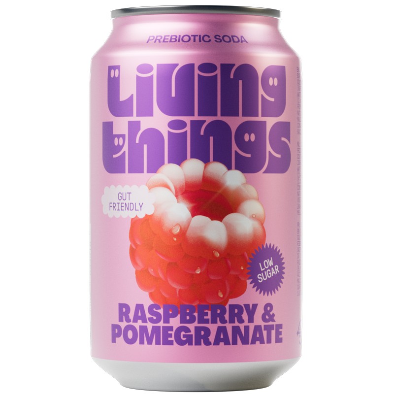 Living Things Soda Raspberry & Pomegranate Can 330ml