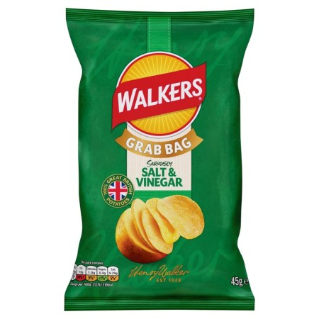 Walkers Crisps Grab Bag Salt & Vinegar 45g