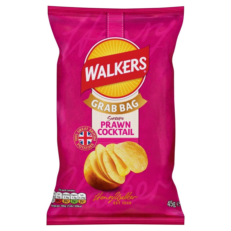 Walkers Crisps Grab Bag Prawn Cocktail 45g