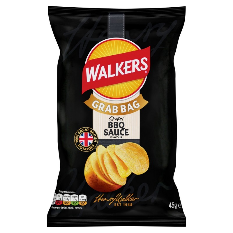 Walkers Crisps Grab Bag BBQ Sauce 45g