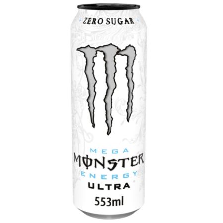 Monster Mega Energy Ultra White Resealable Can 553ml