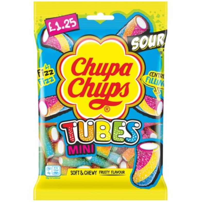 Chupa Chups Mini Sour Tubes Bag 120g £1.25*