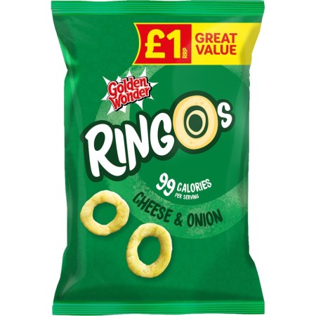 Golden Wonder Ringos Cheese & Onion 40g £1*