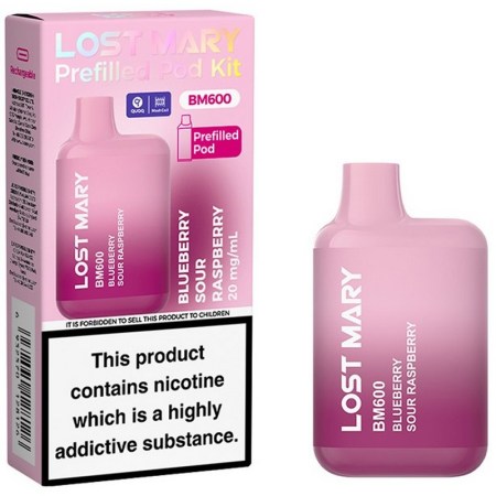 Lost Mary BM600 Prefilled Vape Kit Blueberry Sour Raspberry