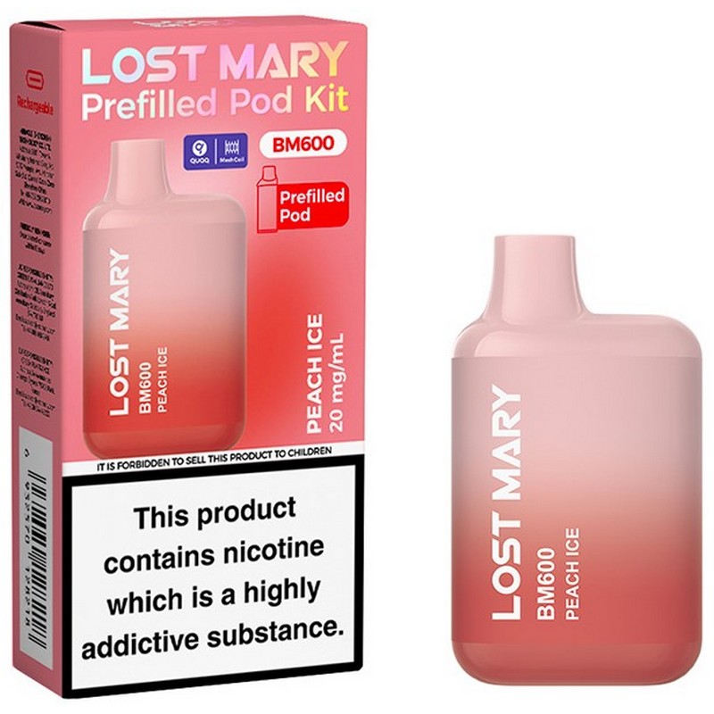 Lost Mary BM600 Prefilled Vape Kit Peach Ice