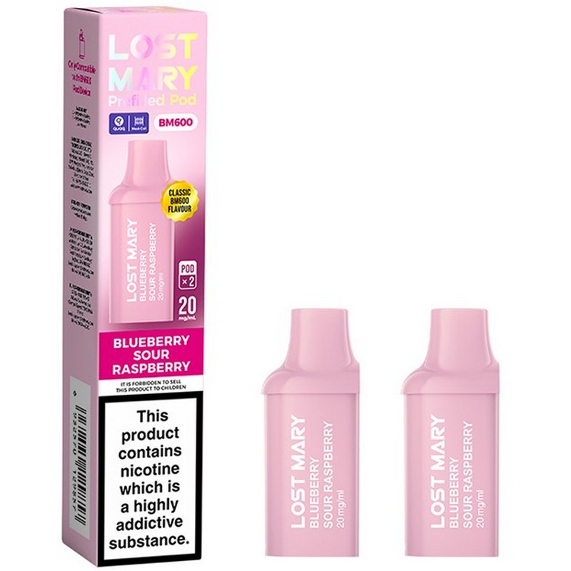 Lost Mary BM600 Pod Refill 2 Pack Blueberry Sour Raspberry