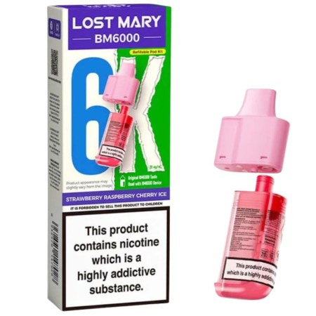 Lost Mary 6K Pod Refill Strawberry Raspberry Cherry Ice