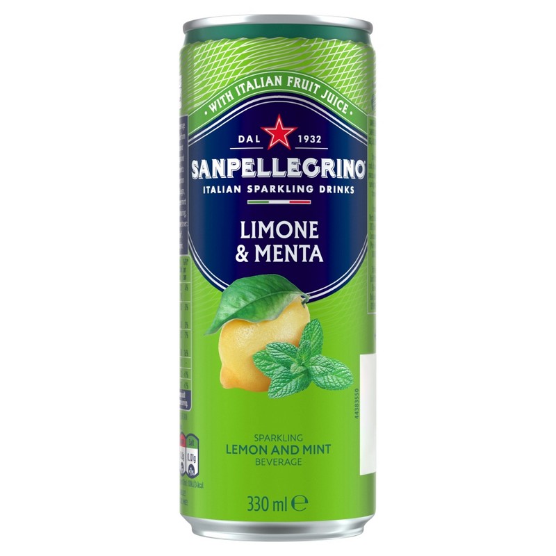 San Pellegrino Sparkling Lemon & Mint Can 330ml