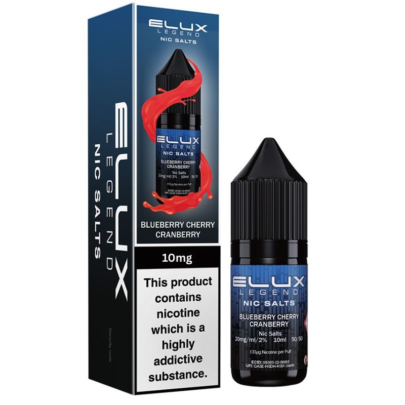 Elux Legend Nic Salts 10mg Blueberry Cherry Cranberry 10ml